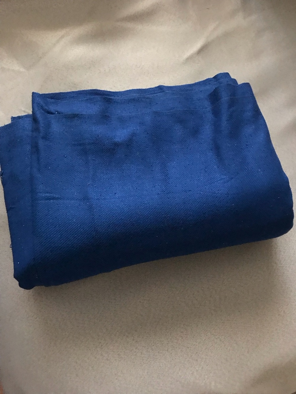 Silk Noil Fabric in Deep Royal Blue